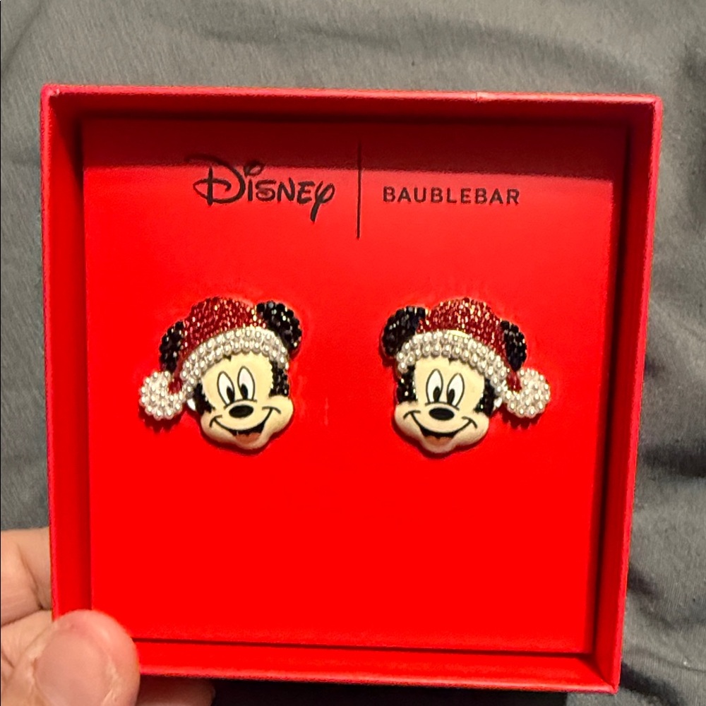 Baublebar Disney Christmas Santa Mickey Stud Earrings